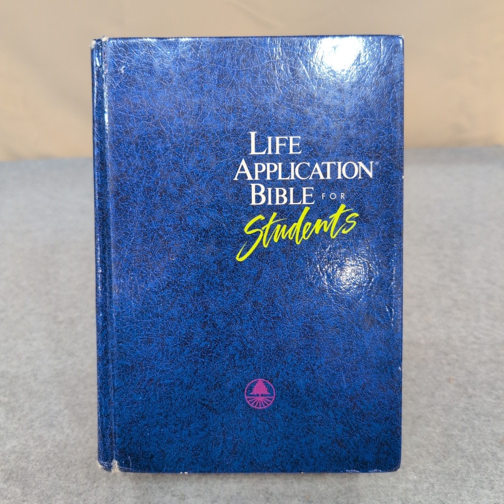 Life Application Bible for Students The Living Bible 1992 Hardcover Blue Tyndale